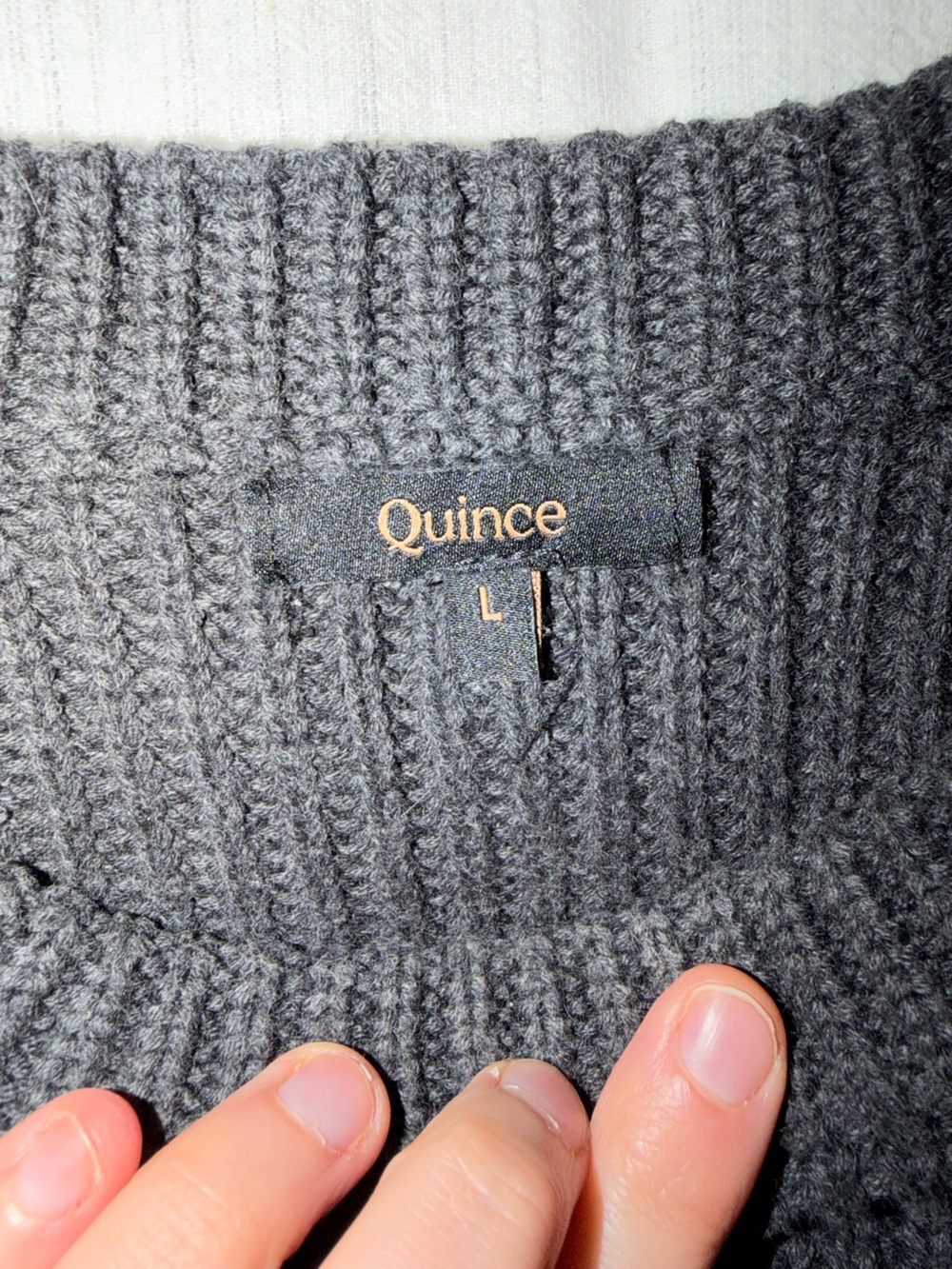 Quince 100% Cotton Crewneck Fisherman Sweater - Picture 3 of 8